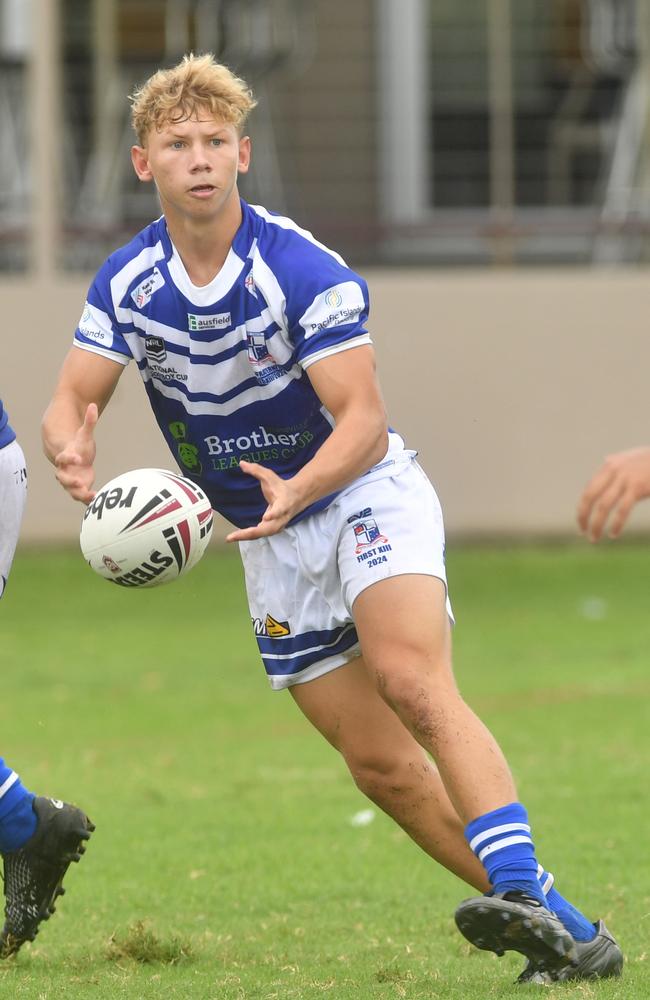 Kirwan High against Ignatius Park College in the Northern Schoolboys Under-18s trials at Brothers Rugby League Club in Townsville. Kyhnaan Kennedy. Picture: Evan Morgan