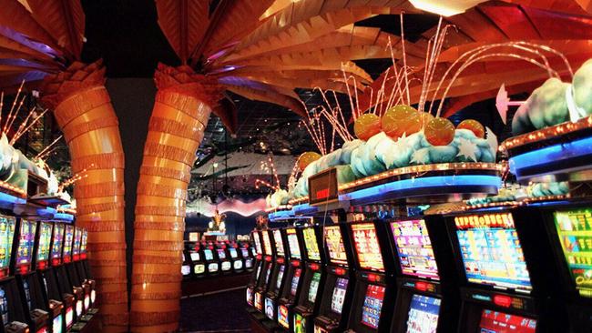 PIRATE: Gaming room lined with poker machines at Pyrmont's Star City Casino 10/11/97.NSW / Gambling / Interior / Machine