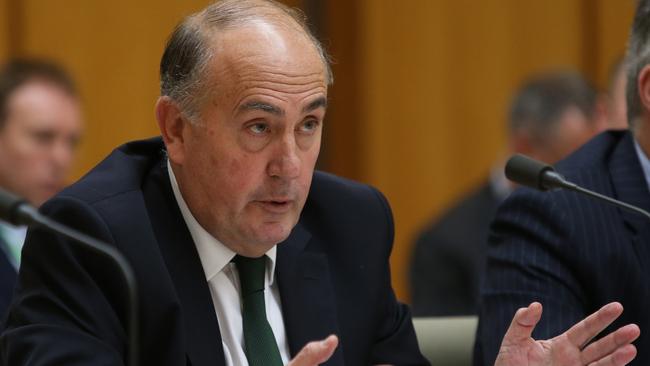 Secretary of Treasury John Fraser appearing at a Senate Estimates at Parliament House in Canberra. Picture: Kym Smith