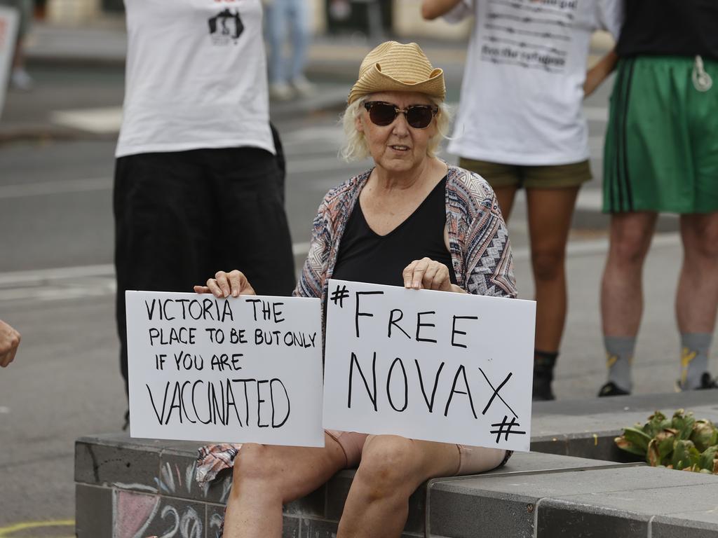 Supporters outside the hotel Novak Djokovic is supposedly holed up. Picture: Alex Coppel