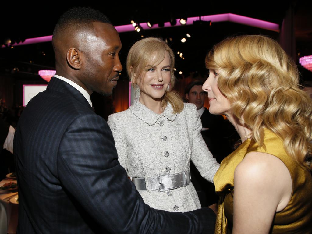 Mahershala Ali, Nicole Kidman and Laura Dern attend the 89th Annual Academy Awards Nominee Luncheon at The Beverly Hilton Hotel on February 6, 2017 in Beverly Hills, California. Picture: AP