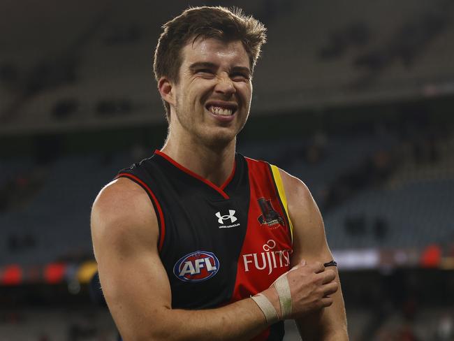 Enduring hardship has become a common theme for Zach Merrett at Essendon. Picture: Getty Images