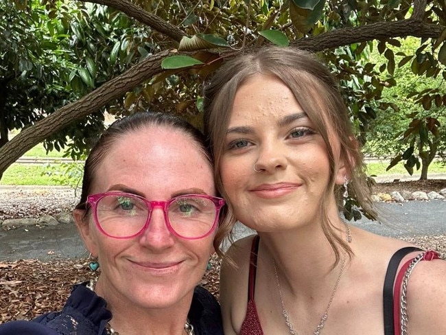 Missing Bundaberg teenager Pheobe Bishop with her mother Kylie Johnson.