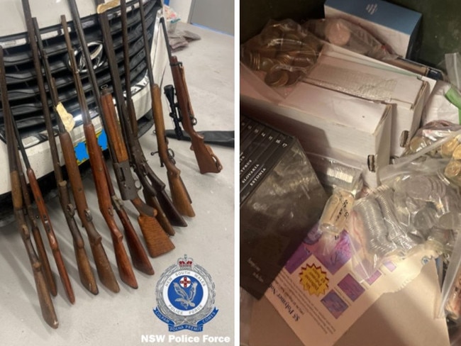 Two men have been charged after NSW Police stumbled upon $1m, stolen hundreds of kilometres away during a violent home invasion in a tiny South Australian town.