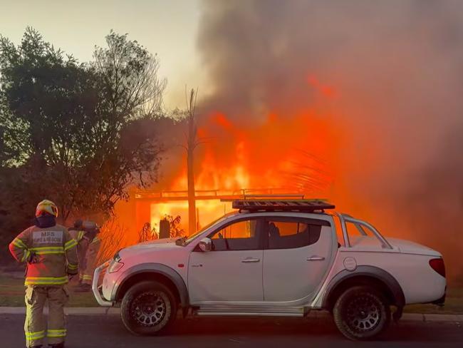 A raging house fire in Adelaide’s north-eastern suburbs has gutted a north-eastern suburbs home. Picture: Facebook