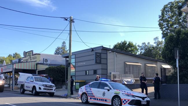 The crime scene on Kedron Brook Road in Wilston. Picture: Tara Croser