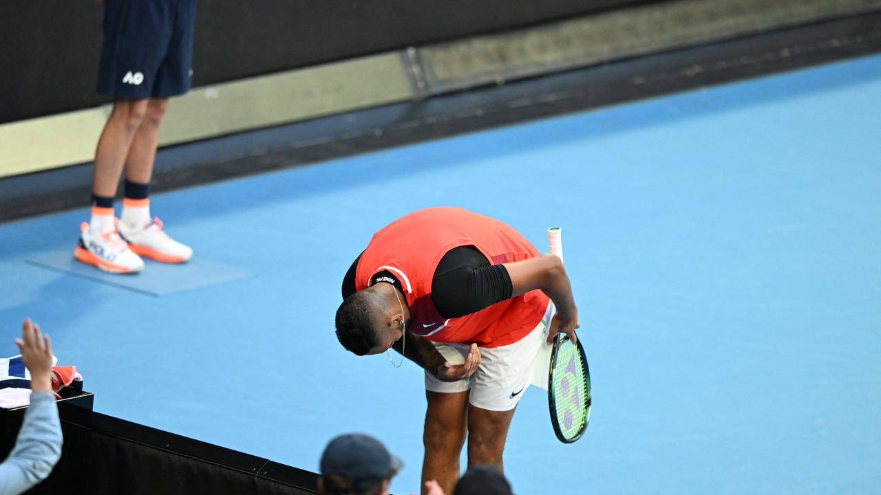 What a showman. (Photo by MICHAEL ERREY / AFP)