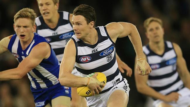 Patrick Dangerfield was two short of 50 disposals against North Melbourne in 2016.