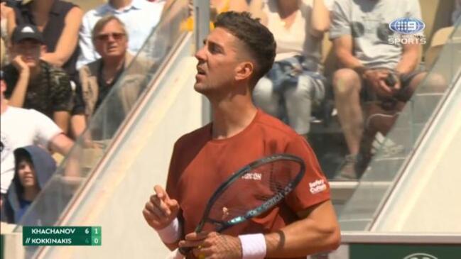 Cranky Kokkinakis cracks at umpire