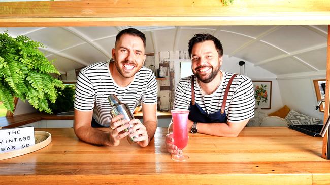 Co Founders of the The Vintage Bar Co, Cody Coulton and Alex Jones are debuting their cocktail van at The Ville. Picture: Alix Sweeney