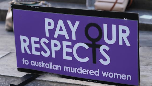 Honouring 87 Women at the Pay Our Respects vigil on the steps of Parliament House. Picture: Dean Martin