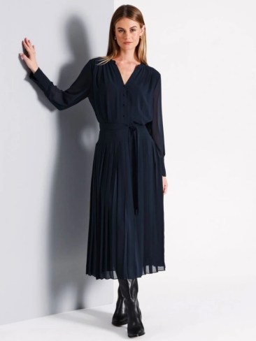 Basque Belted Midi Dress in Navy. Picture: Myer.