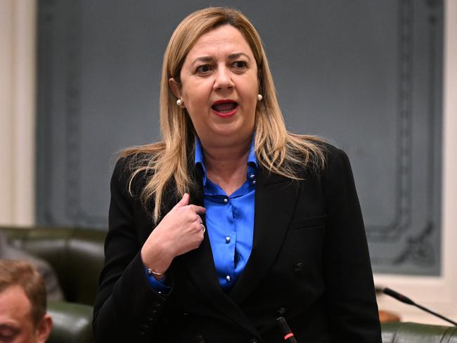 BRISBANE, AUSTRALIA - NewsWire Photos - NOVEMBER 15, 2023. Queensland Premier Annastacia Palaszczuk speaks during Question Time at Parliament House in Brisbane. Picture: Dan Peled / NCA NewsWire