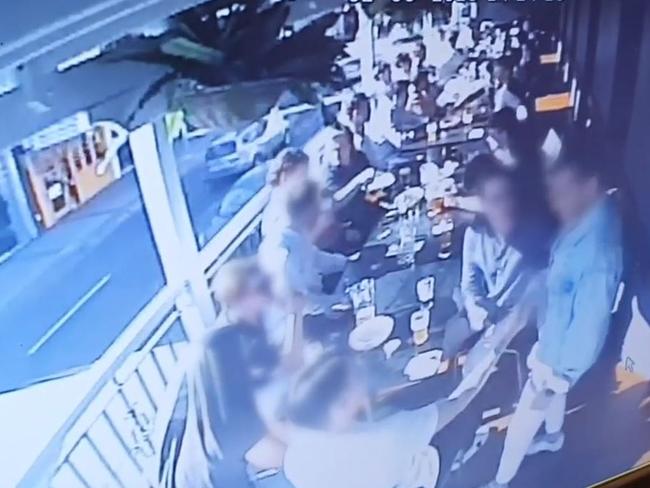 CCTV footage shows the guests at the birthday lunch mingling together.