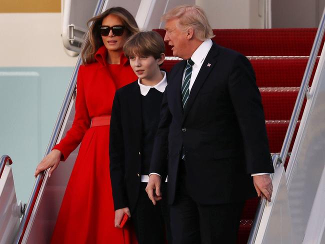 Donald Trump’s wife Melania and son Barron will reportedly move into the White House in June. Picture: Joe Raedle/Getty Images/AFP