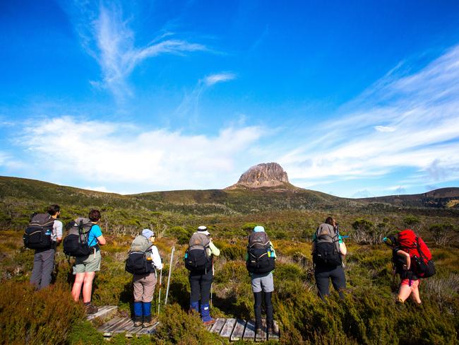 Walkers in Cradle Mountain-Lake St Clair National Park. Picture: Tasmanian Walking Company