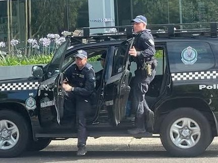 Public Order Riot Squad arrives at Gosford after two fires.