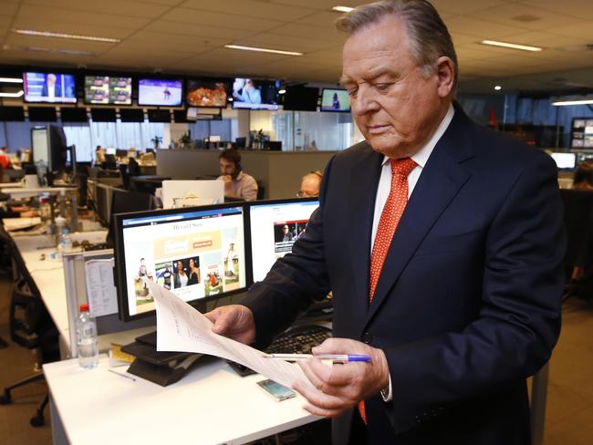 Peter Hitchener in the newsroom. Picture: David Caird