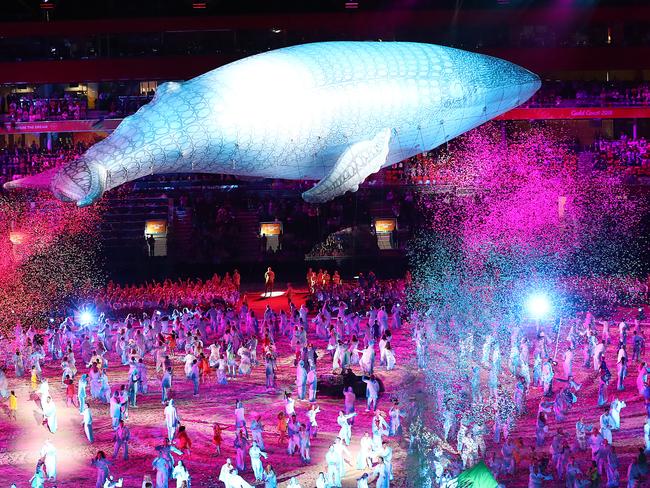 The inflatable Migaloo the white whale model will have a permanent home at Home of the Arts on the Gold Coast. Picture: Getty