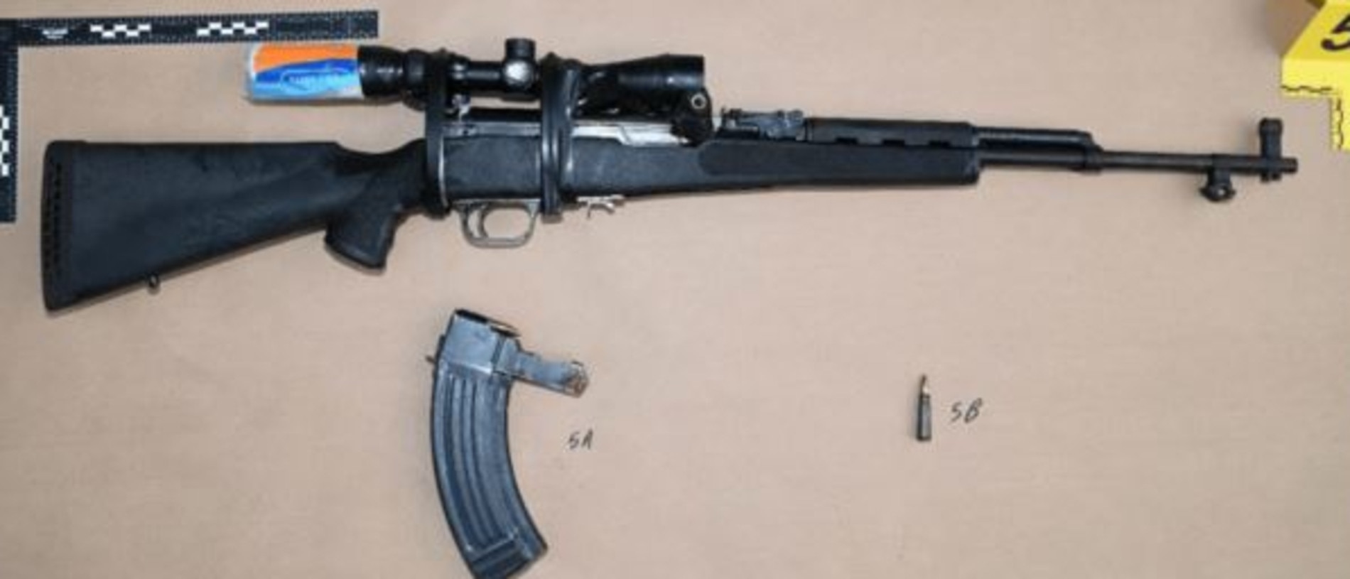 The FBI examined the SKS rifle that was recovered from Trump International and found a latent fingerprint on a piece of tape attached to the rifle. The latent print preliminarily matched Ryan Routh. Picture: Supplied