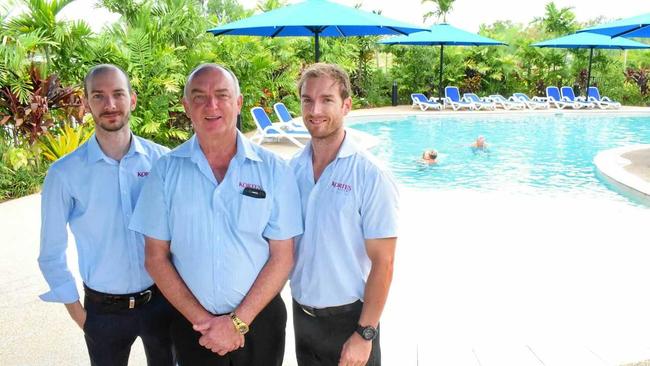 Brad, Bill and Cameron Korte. INSET: Korte's spacious conference centre. Picture: Tamara MacKenzie ROK141217tkkort