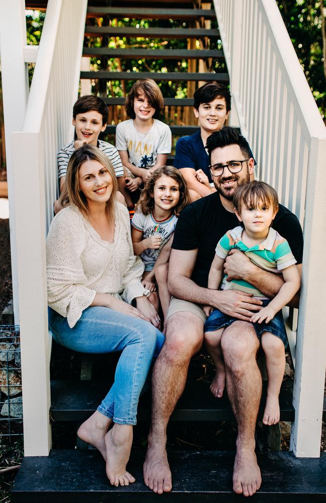 Brisbane photographer Rosanne Hall with her family. Picture: Roseann Hall