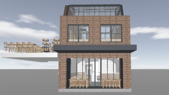 An artist impression of a new retractable rooftop bar and mezzanine for Manly. Picture: Supplied.