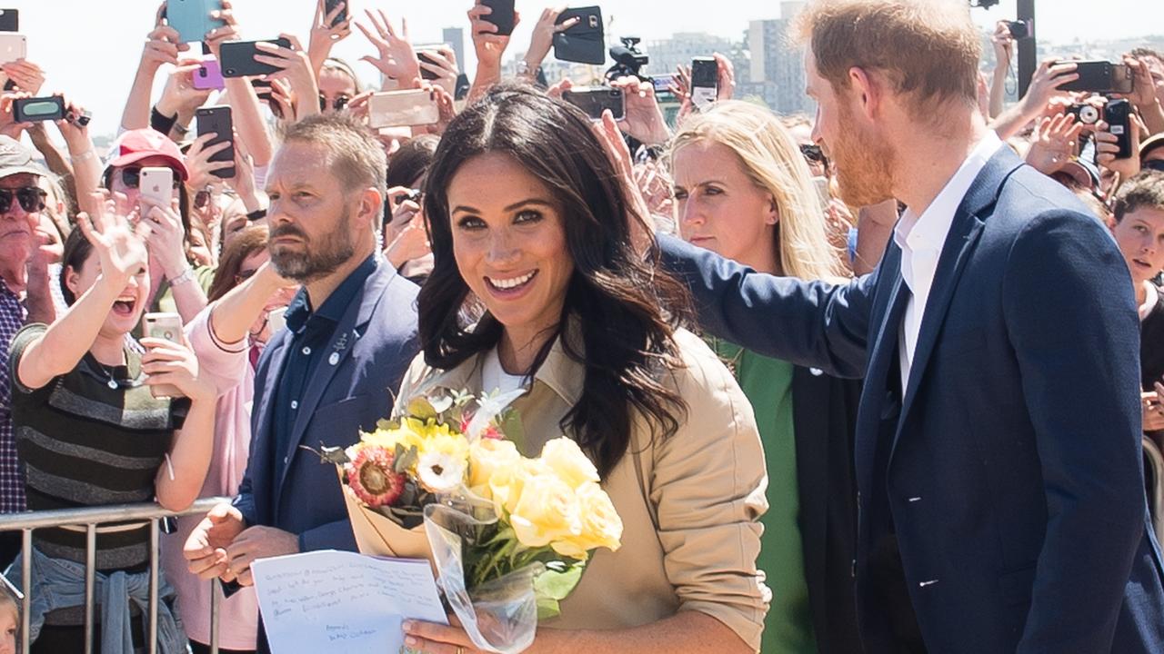 One of the many, many, many bouquets and cards Meghan received. Picture: Samir Hussein/Samir Hussein/WireImage
