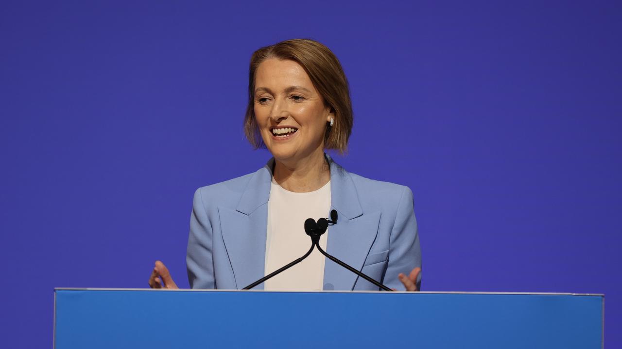 Telstra chief executive Vicki Brady addresses the company’s AGM on Tuesday. Picture: Max Mason-Hubers