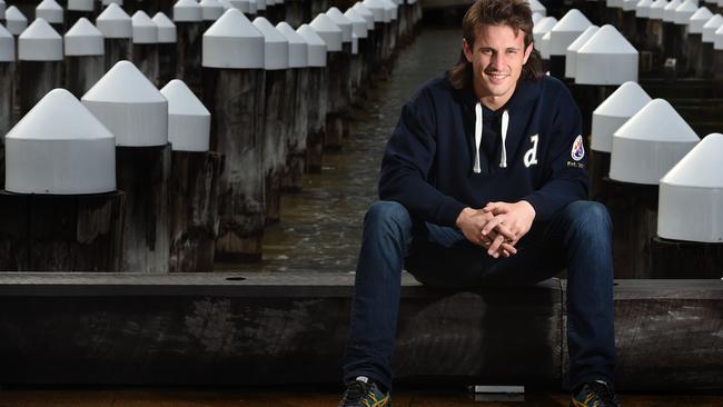 Richmond Football Club's ruckman, Ivan Maric with Hamish McLachlan down at the Docklands. Picture: Tony Gough