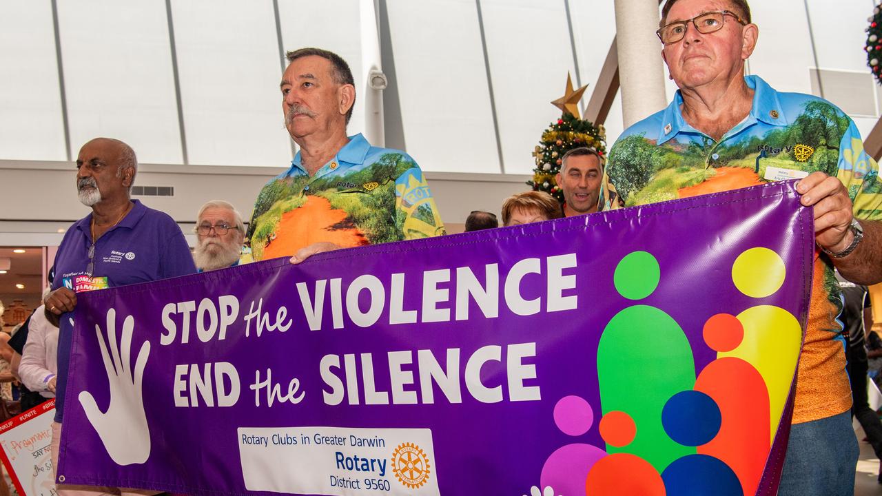 The 2023 NO MORE walk against Domestic and Family Violence at Casuarina Square is part of the International 16 days of activism against family and domestic violence. Picture: Pema Tamang Pakhrin