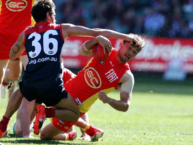 Jarrod Harbrow was lively for the Gold Coast Suns. Picture: Michael Klein