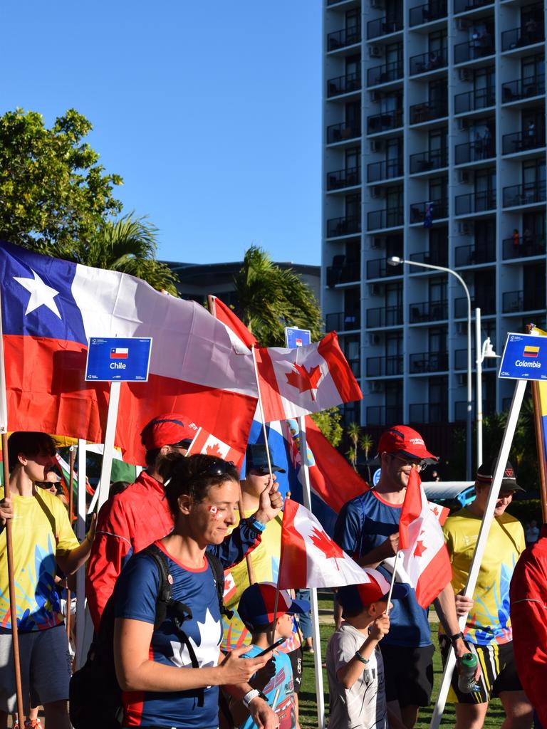 Parade of Nations at The Strand, Townsville for the 2024 World Triathlon Multisport Championships. Picture: Nikita McGuire