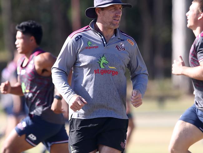 BRISBANE, AUSTRALIA - MAY 18: Reds coach Brad Thorn is seen during a Reds Super Rugby training session at Ballymore Stadium on May 18, 2020 in Brisbane, Australia. (Photo by Jono Searle/Getty Images)