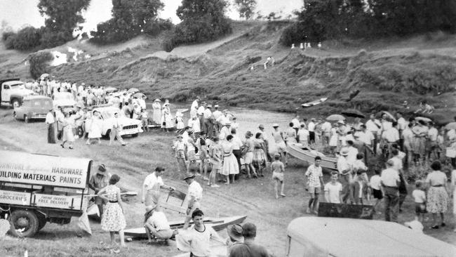 THE BIG RACE: Gympie black and white photographic enthusiast Max Krogh remembers taking this picture at The Sands on the Mary River. It was 1959, at the start of the first Gympie to Maryborough canoe race, in which competitors travelled 124 miles by water from start to finish, Mr Krogh said. "I know because I won it,” he said. Picture: Renee Albrecht