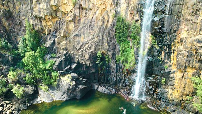 Visitors swimming at Northern Rockhole along the Jatbula Trail.