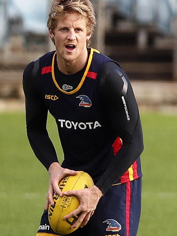 Rory Sloane at Adelaide training. Picture: Sarah Reed