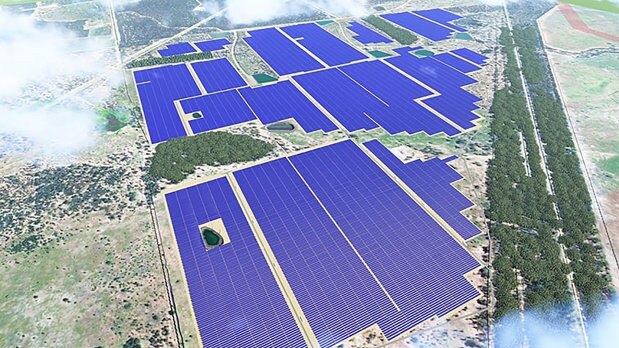 An artist's impression of the Western Downs Edenvale solar park south of Chinchilla. Picture: Contributed