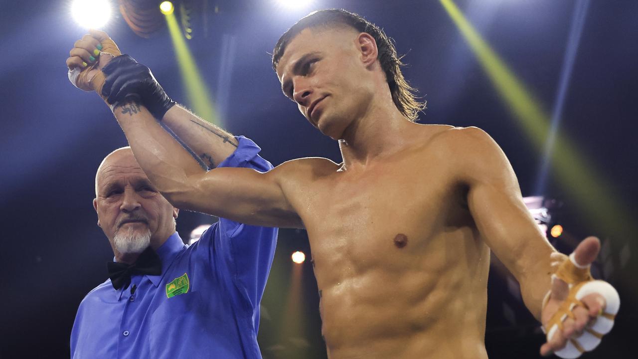 Harry Garside on professional debut wins his fight. (Photo by Mark Evans/Getty Images)