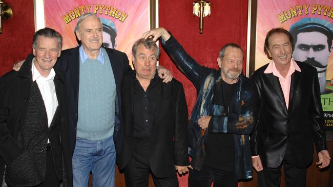 Michael Palin, John Cleese, Terry Jones, Terry Gilliam and Eric Idle attend the BAFTA premiere of Monty Python: Almost The Truth (The Lawyers Cut), in New York in 2009.