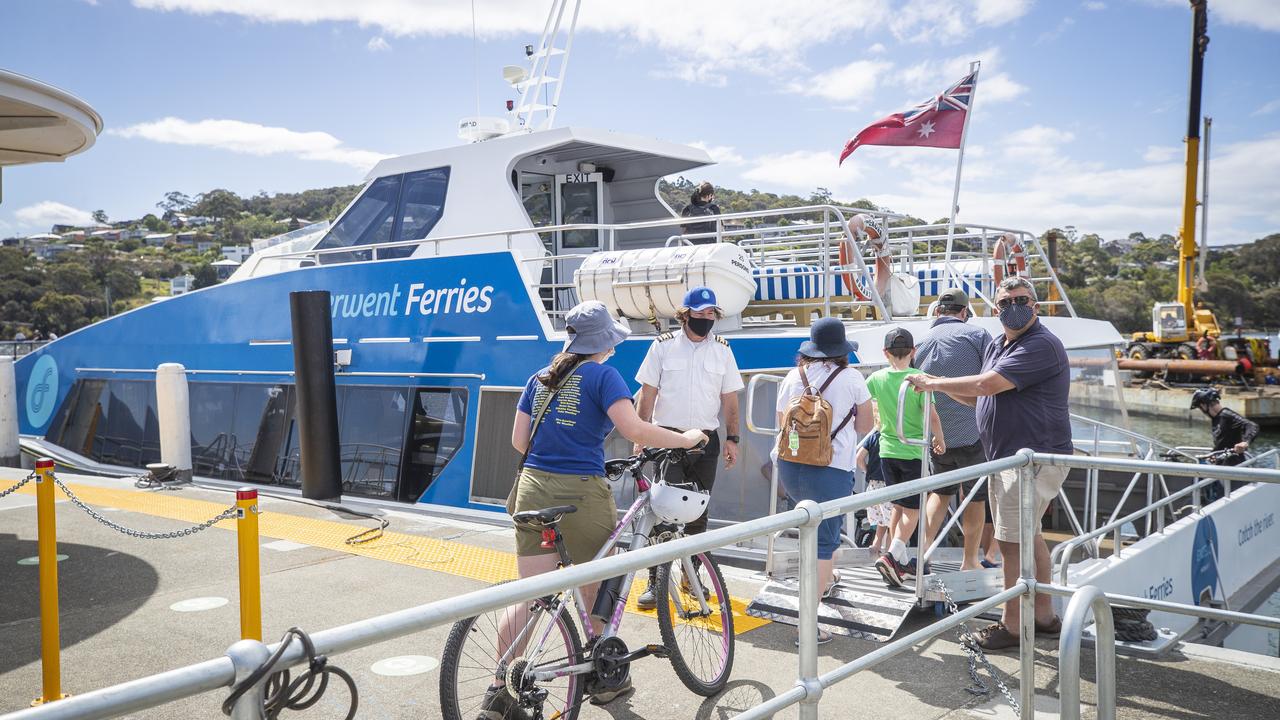 Derwent Ferry arrives on the Eastern Shore. Picture: Richard Jupe