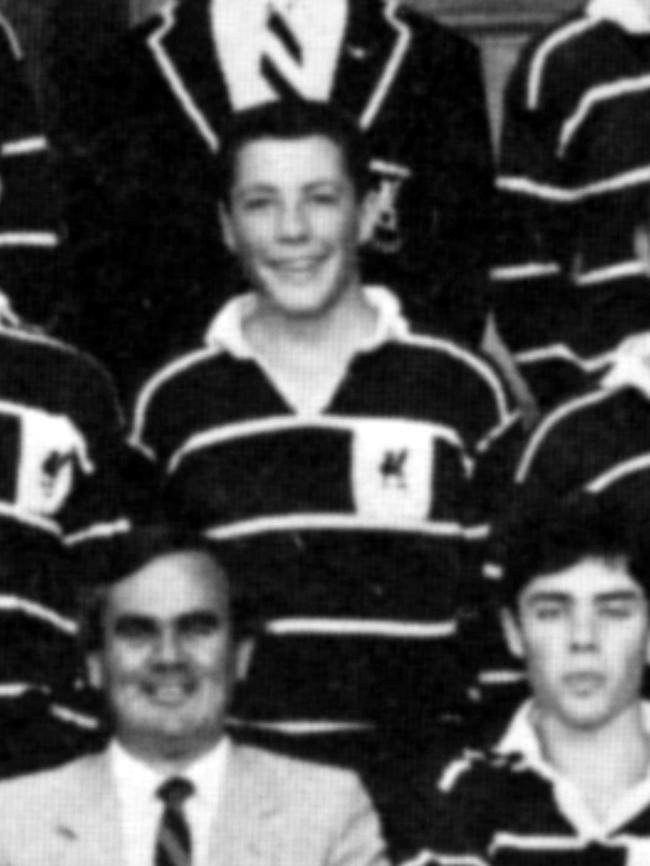 Kearns in the black &amp; white of Newington College.