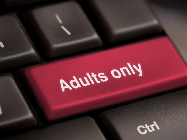 adults only message on enter key, for pornography websites concepts.