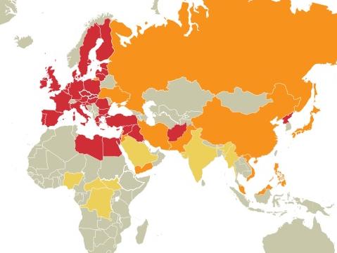 Foreign policy conflict map