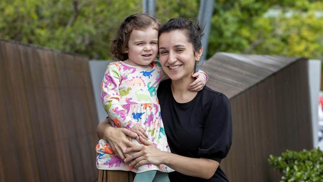 Diana Grof with her daughter Mia McKeever. The federal government wants to support mums to work in the jobs they want for the hours they choose. Picture: Richard Walker