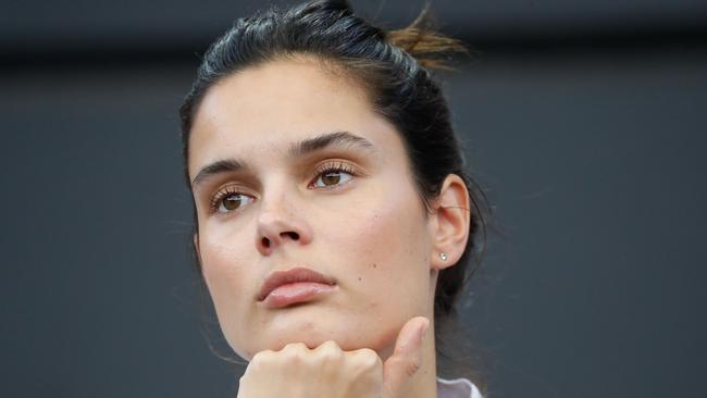 Showing her support: Belgian model Camille Ringoir is dating Canadian tennis star Milos Raonic. Picture: AAP