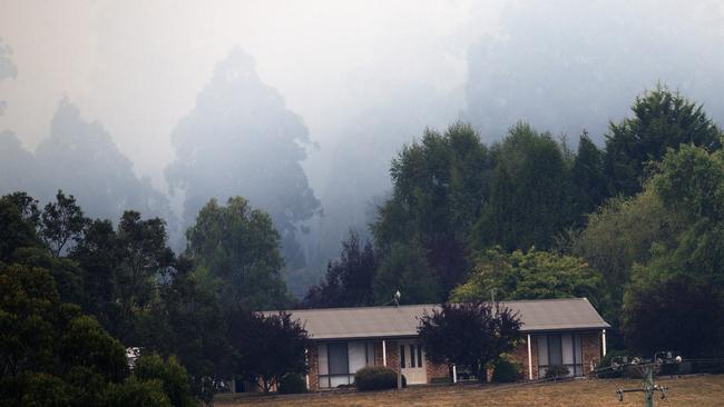 Smoke at Geeveston this morning. Picture: CHRIS KIDD