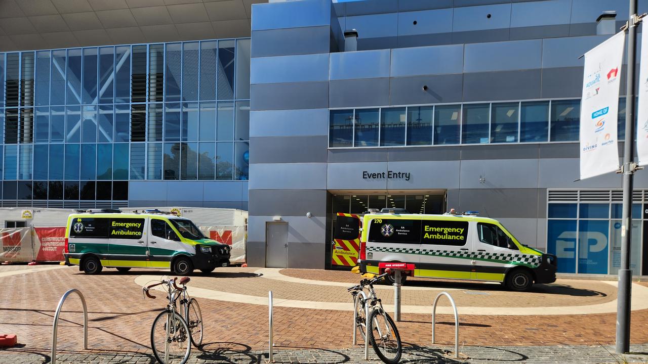 SA Aquatic Centre Oaklands drowning, Adelaide, 19 February 2025. Picture: Darcy Fitzgerald.