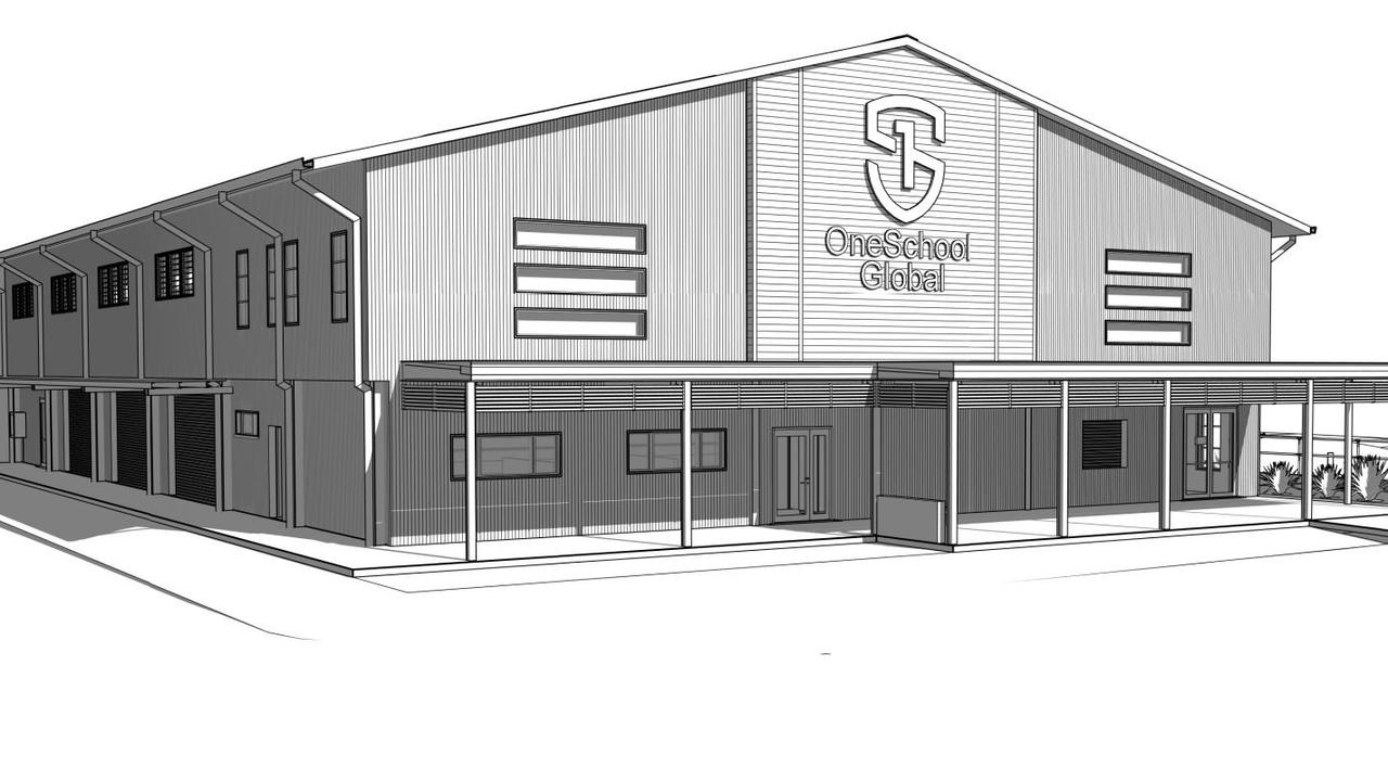 An artist's concept for the approved multipurpose building at the One School Global (AGNEW) School on Gerrard St in Middle Ridge.