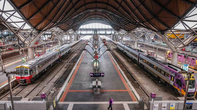 Southern Cross Station has been almost empty during the lockdown. Picture: Ian Currie